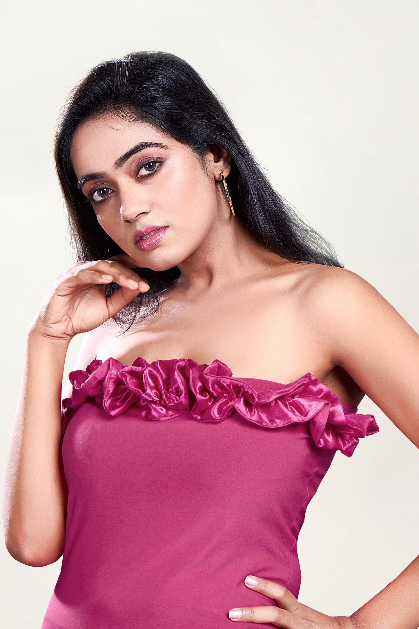Women’s Off-Shoulder Ruffle Bodycon Maxi Dress