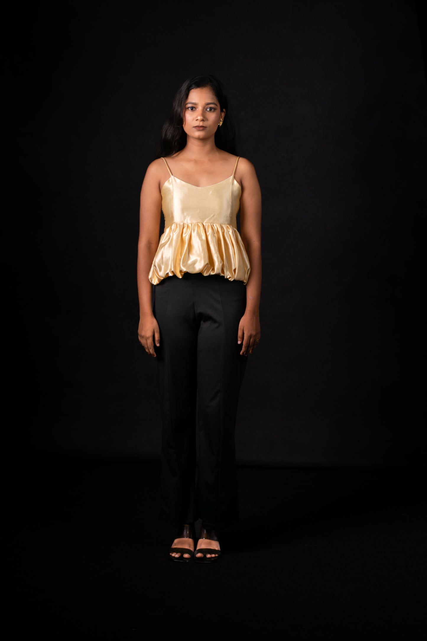 Women’s Satin Peplum Top