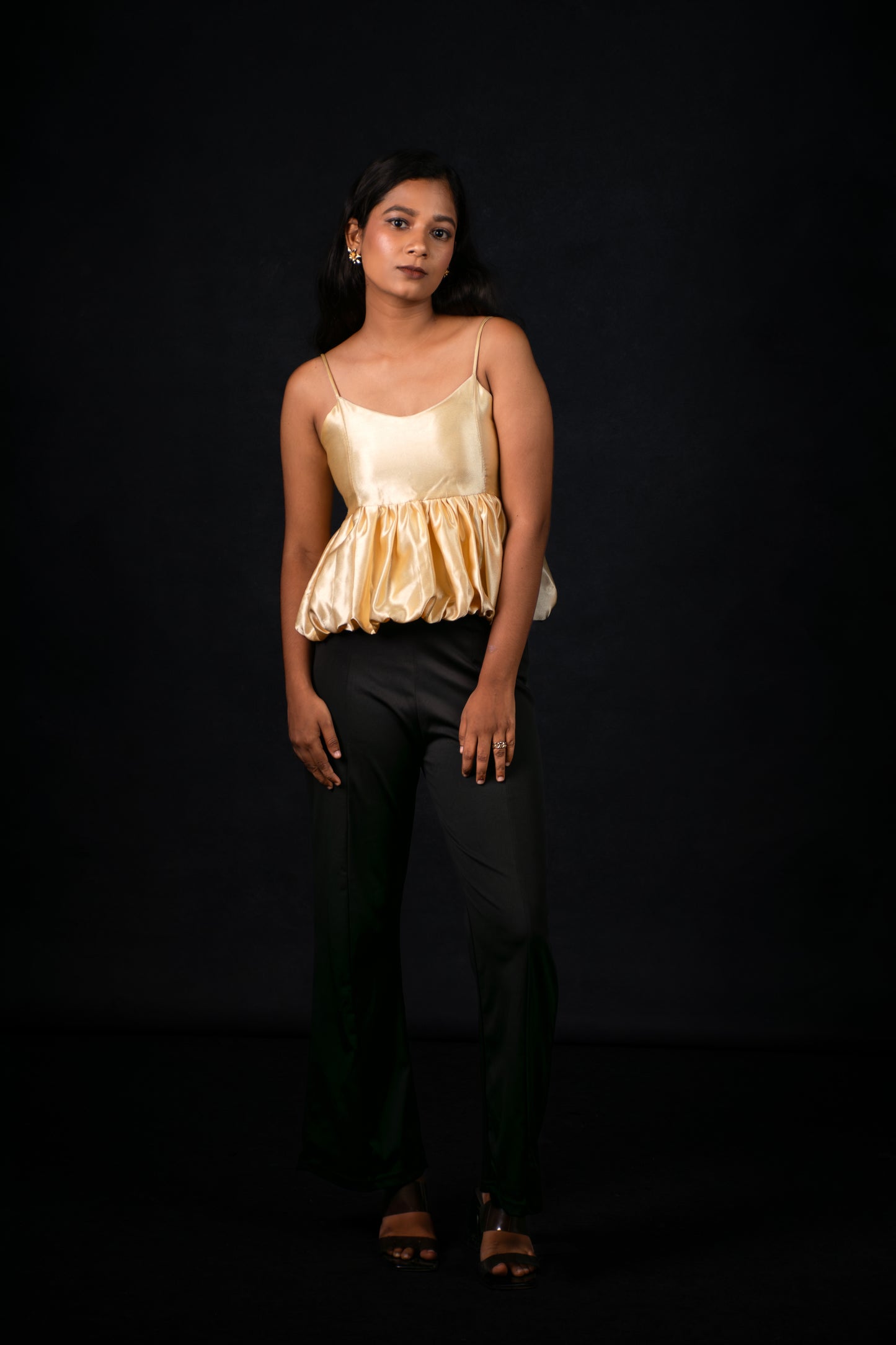 Women’s Satin Peplum Top