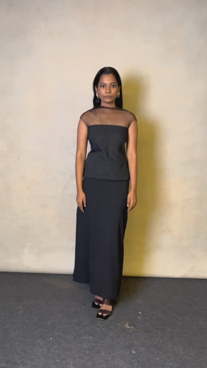 Sheer Neck Black top
